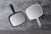 Picture of PROTECLE Hand Mirror, Handheld Makeup Mirror with Handle for Barber Hairdressing (Square White 10.3"x7.4")