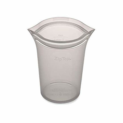 Picture of Zip Top Reusable 100% Platinum Silicone Containers - Large Cup - Gray