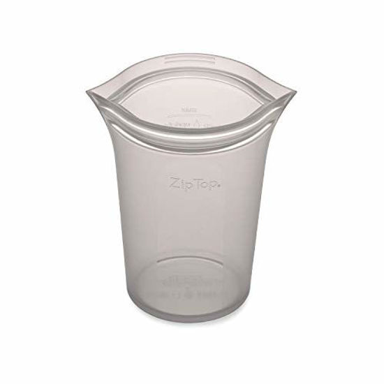 Picture of Zip Top Reusable 100% Platinum Silicone Containers - Large Cup - Gray