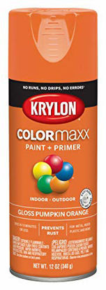 Picture of Krylon K05532007 COLORmaxx Spray Paint and Primer for Indoor/Outdoor Use, Gloss Pumpkin Orange