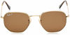 Picture of Ray-Ban Unisex-Adult RB3548N Flat Lens Sunglasses, Gold/Polarized Crystal Brown, 51 mm