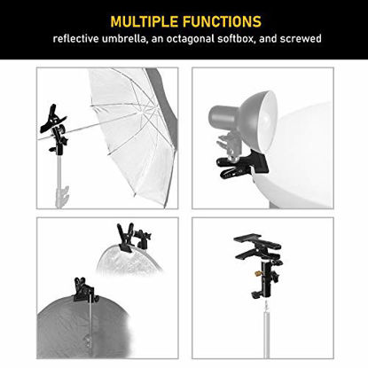 Picture of Julius Studio [2 Pack] Reflector Stand Holder Light Stand Bracket Mount Umbrella Bracket Photography Studio Heavy Duty Metal Clamp Holder for Reflector, JSAG238