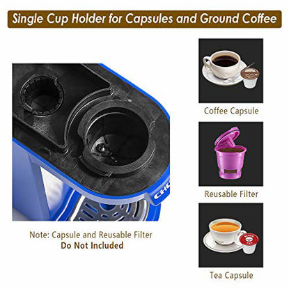 Picture of CHULUX Coffee Maker Machine,Single Cup Pod Coffee Brewer with Quick Brew Technology,Blue