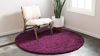 Picture of Unique Loom Solo Solid Shag Collection Modern Plush Eggplant Purple Round Rug (8' 2 x 8' 2)