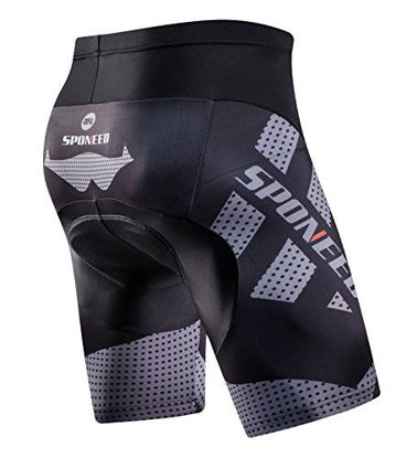 Picture of sponeed Bicycle Men Shorts Bike Riding Padded Bicycling Wear Biking Pants Gel Padded Tights US XX-Large Grey