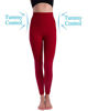 Picture of Homma Premium Thick High Waist Tummy Compression Slimming Leggings (Small, Red)