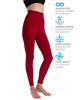 Picture of Homma Premium Thick High Waist Tummy Compression Slimming Leggings (Small, Red)