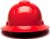 Picture of Pyramex Ridgeline Full Brim Hard Hat, 4-Point Ratchet Suspension, Red