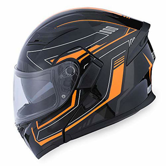 1storm motorcycle modular full face helmet flip up dual visor sun shield hb89 matt hot sale black