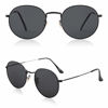 Picture of SOJOS Small Round Polarized Sunglasses for Women Men Classic Vintage Retro Frame UV Protection SJ1014 with Black Frame/Grey Lens