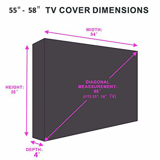 Picture of Outdoor TV Cover 55" - 58" - with Bottom Cover - 600D Waterproof TV Cover and Weatherproof Dust-Proof Material,Protect Your LED, LCD, Plasma TV Screens