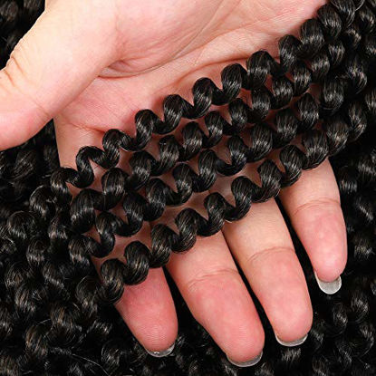 Picture of 6 Pack Spring Twist Crochet Hair Braiding Bomb Twist Ombre Colors Low Temperature Kanekalon Synthetic Fiber Fluffy Hair Extensions (12inches, T1B-27)