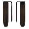 Picture of BARSDAR 28 inch Ponytail Extension Long Straight Wrap Around Clip in Synthetic Fiber Hair for Women - Dark Brown