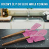 Picture of Silicone Utensil Rest with Drip Pad for Multiple Utensils, Heat-Resistant, BPA-Free Spoon Rest & Spoon Holder for Stove Top, Kitchen Utensil Holder for Spoons, Ladles, Tongs & More - by Zulay (Pink)