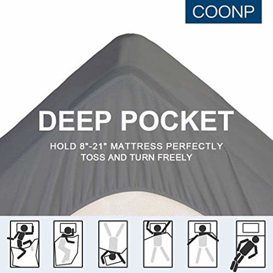 Picture of COONP Mattress Topper, Extra Thick Mattress Pad Cover, Cooling Pillowtop with 8-21 Inch Deep Pocket 3D Snow Down Alternative Fill(Full XL, Grey)