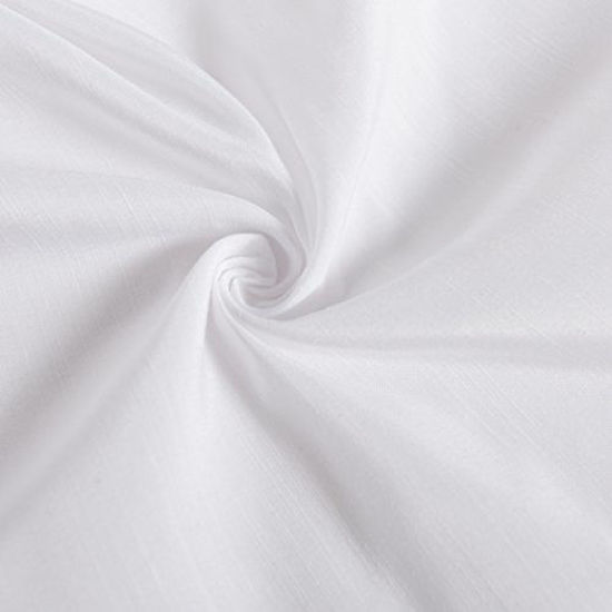 Picture of Biscaynebay Wrap Around Bed Skirts Elastic Dust Ruffles, Easy Fit Wrinkle and Fade Resistant Silky Luxrious Fabric Solid Color, White for Twin and Twin XL Size Beds 18 Inches Drop