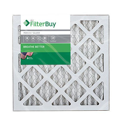 Picture of FilterBuy 15x25x4 MERV 8 Pleated AC Furnace Air Filter, (Pack of 2 Filters), 15x25x4 - Silver