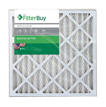 Picture of FilterBuy 21x21x2 MERV 8 Pleated AC Furnace Air Filter, (Pack of 2 Filters), 21x21x2 - Silver