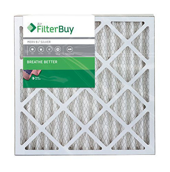 Picture of FilterBuy 22x24x2 MERV 8 Pleated AC Furnace Air Filter, (Pack of 2 Filters), 22x24x2 - Silver