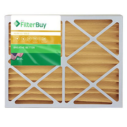 Picture of FilterBuy 12x26x4 MERV 11 Pleated AC Furnace Air Filter, (Pack of 2 Filters), 12x26x4 - Gold