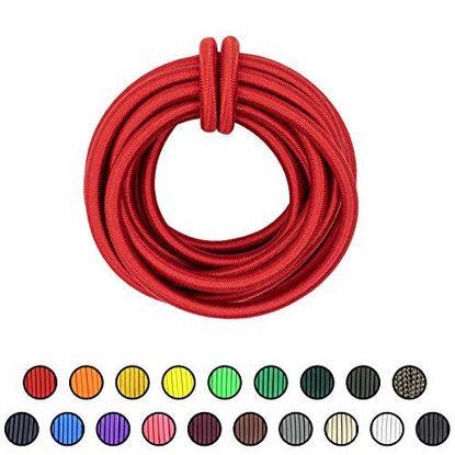 Picture of SGT KNOTS Marine Grade Shock Cord - 1000% Stretch, Dacron Polyester Bungee for DIY Projects, Tie Downs, Commercial Uses (3/8", 100ft, Red)