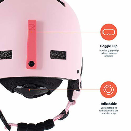 Retrospec Traverse H1 Ski Snowboard Helmet Convertible to Bike Skate Matte Pink Small 51 55cm