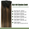 Picture of GOO GOO 24 inch Clip in Hair Extensions Ombre Natural Black to Chestnut Brown Balayage Clip in Remy Hair Extensions Real Natural Human Hair Extensions 7pcs 120g