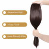 Picture of REECHO 20" 1-Pack 3/4 Full Head Wavy Clips in on Synthetic Hair Extensions Hairpieces for Women 5 Clips 4.6 Oz per Piece (24 Inch, Black Brown-Straight)