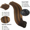 Picture of GOO GOO Human Hair Extensions Clip in Balayage Dark Brown to Chestnut Brown 16 Inch 120g 7pcs Remy Clip in Hair Extensions Real Natural Hair Extensions Straight Thick