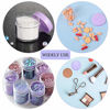 Picture of 20 Pieces Round Pot Jars Plastic Cosmetic Containers Set with Lid for Liquid Creams Sample, 20 ml/ 0.7 oz (Purple Lid)