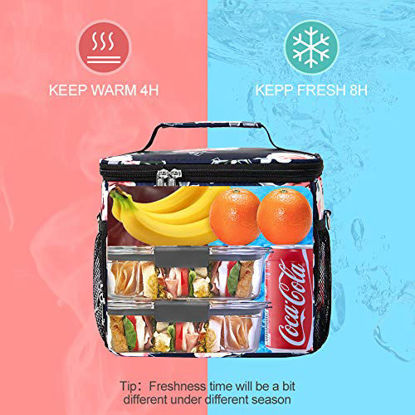 Picture of Insulated Lunch Bag for Women/Men - Reusable Lunch Box for Office Work School Picnic Beach - Leakproof Cooler Tote Bag Freezable Lunch Bag with Adjustable Shoulder Strap for Kids/Adult - Romantic