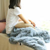 Picture of Decorative Extra Soft Faux Fur Throw Blanket 50" x 60",Solid Lightweight Fuzzy Reversible Long Hair Shaggy Blanket,Fluffy Cozy Plush Mink Fleece Comfy Microfiber Blanket for Couch Sofa Bed,Light Gray