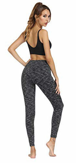2 Pack High Waist Yoga Pants, Pocket Yoga Pants Tummy Control Workout  Running 4 Way Stretch Yoga Leggings (Black & 9622 b, Medium)