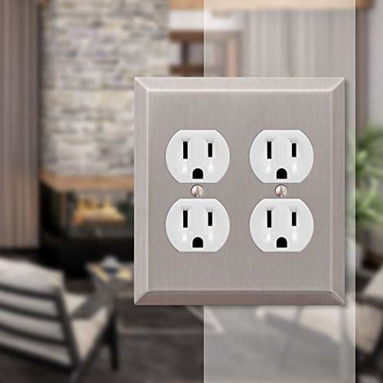 Picture of Amerelle Century Double Duplex Steel Wallplate in Brushed Nickel