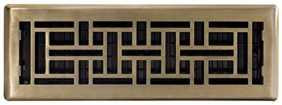 Picture of Decor Grates Oriental Floor Register, 4x14, Antique Brass