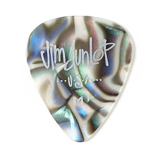 Picture of Jim Dunlop Dunlop 24483145112 Celluloid Guitar Picks, Medium, Abalone, 12-Pack