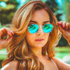 Picture of WearMe Pro - Reflective Lens Round Trendy Sunglasses