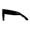 Picture of Womens Boyfriend Style Oversize Horned Rim Thick Plastic Sunglasses Matte Solid Black