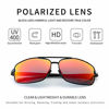 Picture of SUNGAIT Ultra Lightweight Rectangular Polarized Sunglasses UV400 Protection (Black Frame Red Mirror Lens, 62) Metal Frame 2458 HEKHO