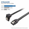 Picture of Cable Matters 3-Pack 90 Degree Right Angle SATA III 6.0 Gbps SATA Cable (SATA 3 Cable) Black - 24 Inches