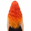 Picture of netgo Organge Fire Wig for Women Long Wavy Heat Resistant Fiber Wigs Side Bangs Cosplay Party