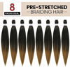 Picture of 20"-8packs/lot Pre-stretched Braiding Hair Ombre Blonde Yaki Texture Hot Water Setting Itch-Free Synthetic Fiber Crochet Braiding Hair Extension (20", #T27)