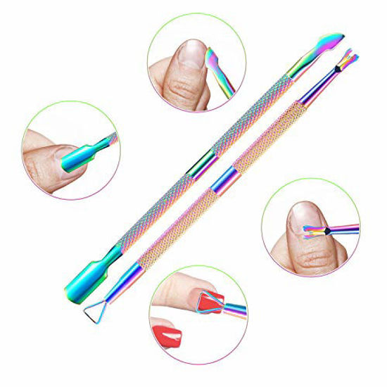 Picture of Cuticle Trimmer with Cuticle Pusher, XUNXMAS Cuticle Remover Cutter Nipper Scissor and Triangle Cuticle Nail Pusher Peeler Scraper, Durable Dead Skin Clipper Manicure Pedicure Tools