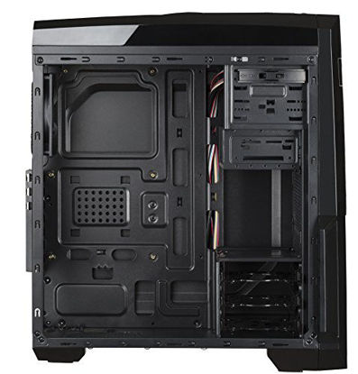 Picture of Rosewill ATX Case, Mid Tower Case with Blue LED Fan/Gaming Case for PC with Side Window Panel & 3 Fans Pre-Installed, Computer Case 2 x USB3.0 Port - Nautilus