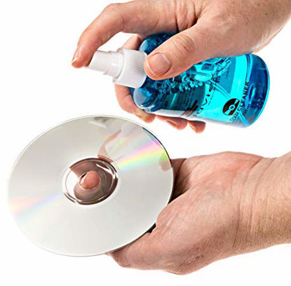 Picture of Premium CD Cleaner Solution Spray - Compact Disc CD-DVD Cleaning Fluid with Microfiber Anti-Static Cloth 7oz