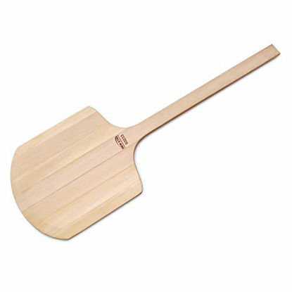 Picture of New Star Foodservice 50233 Restaurant-Grade Wooden Pizza Peel, 14" L x 12" W Plate, with 22" L Wooden Handle, 36" Overall Length