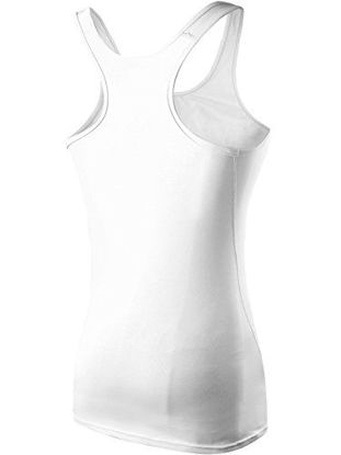 Picture of Neleus Womens 3 Pack Compression Athletic Long Tank Top,Black,Grey,White,EU XL, US L