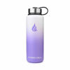 Picture of Hydro Cell Stainless Steel Water Bottle w/ Straw & Wide Mouth Lids (40oz 32oz 24oz 18oz) - Keeps Liquids Hot or Cold with Double Wall Vacuum Insulated Sweat Proof Sport Design (Lavender/White 40 oz)