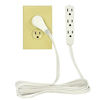 Picture of BindMaster 4627 10' Extension Cord/Wire, 3 Prong Grounded, 3 outlets, Angled Flat Plug, White