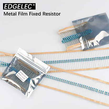 Picture of EDGELEC 100pcs 470K ohm Resistor 1/4w (0.25 Watt) ±1% Tolerance Metal Film Fixed Resistor, Multiple Values of Resistance Optional